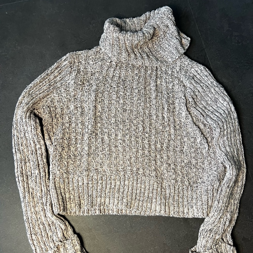 Free People Pink/Grey Turtleneck Sweater